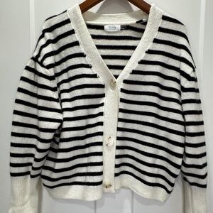 Bluivy Black and Ivory Stripe Cardigan Size S/M